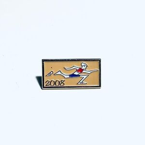2008 Runner Enamel Pin - Gold, Red & Blue